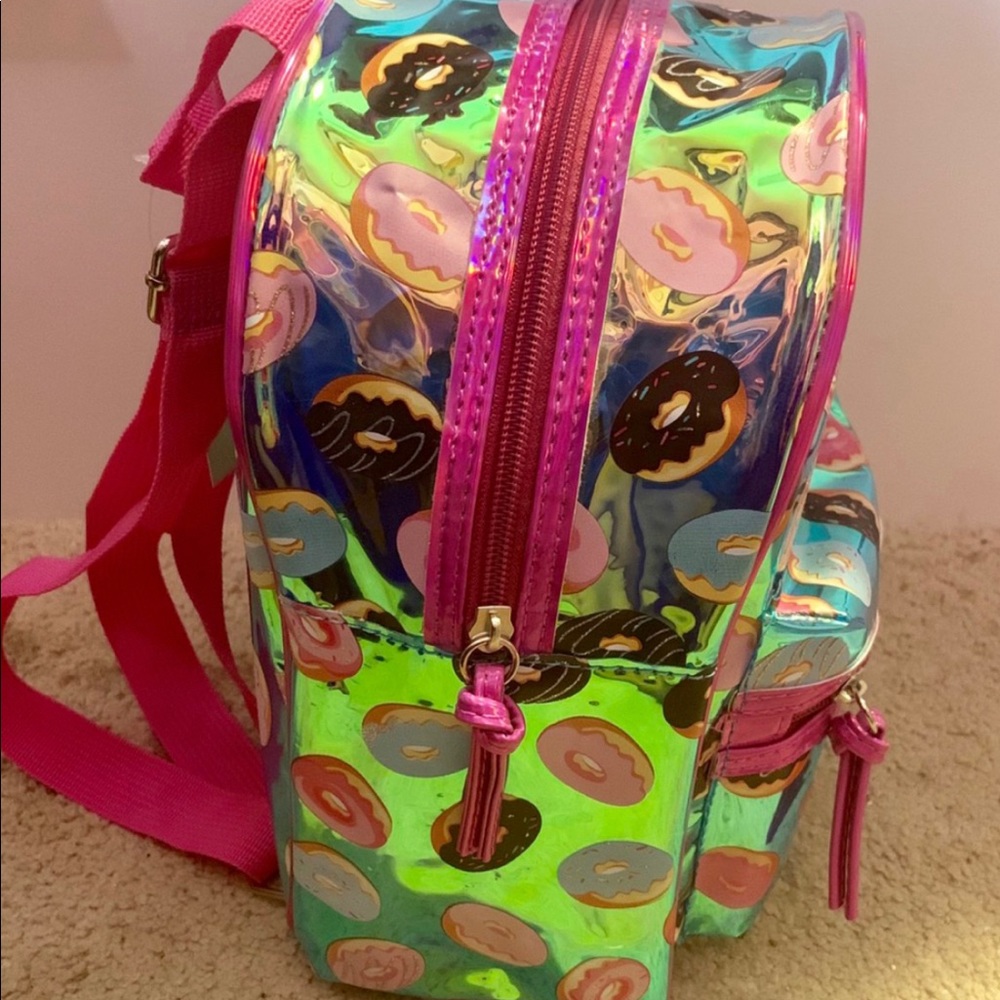 mini holographic donut backpack/purse!